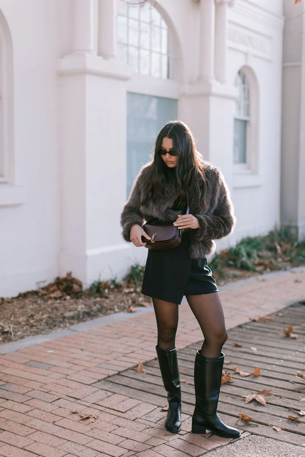 Delilah Faux Fur Jacket Chocolate - Image 14
