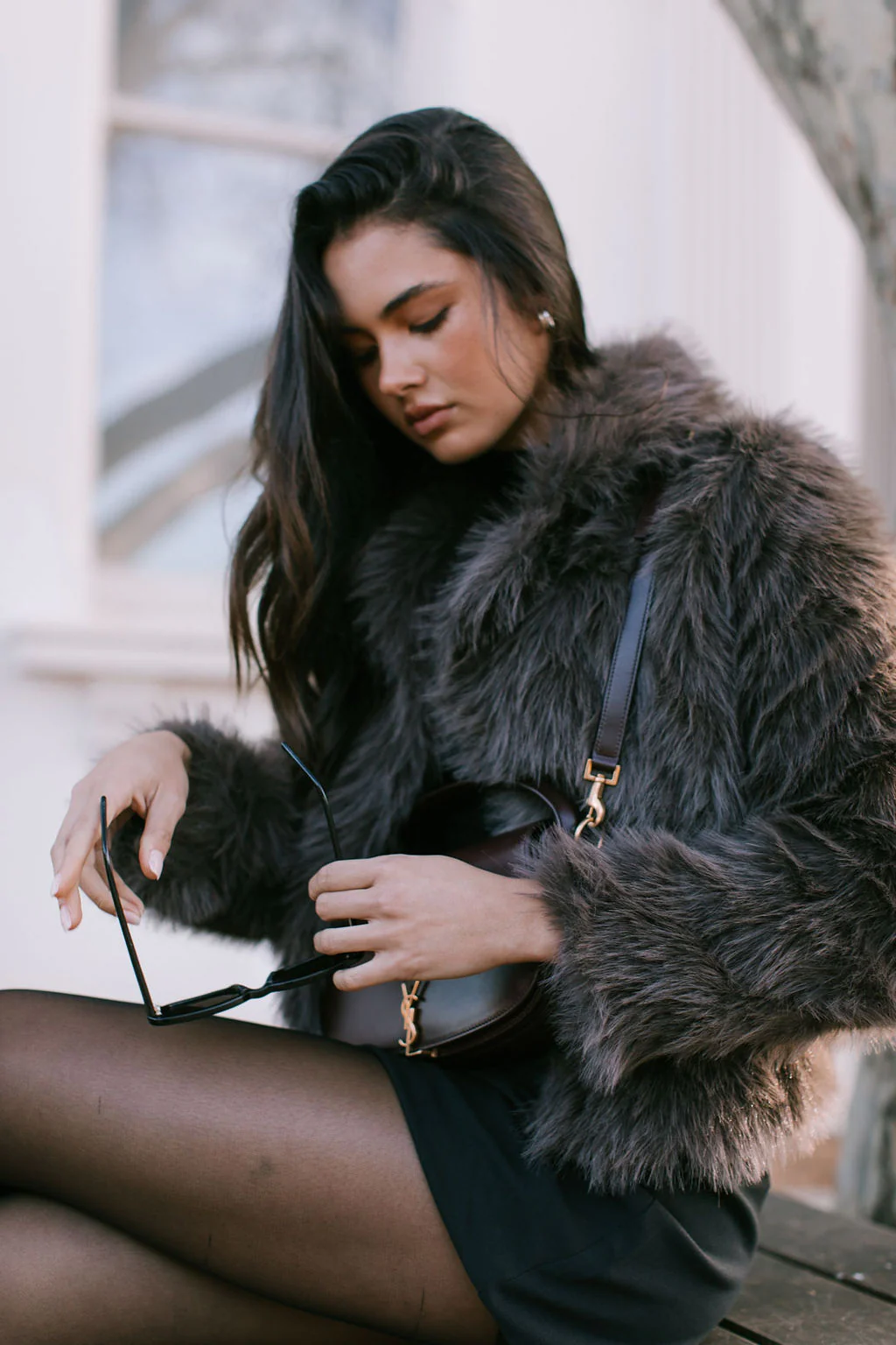 Delilah Faux Fur Jacket Chocolate - Image 4