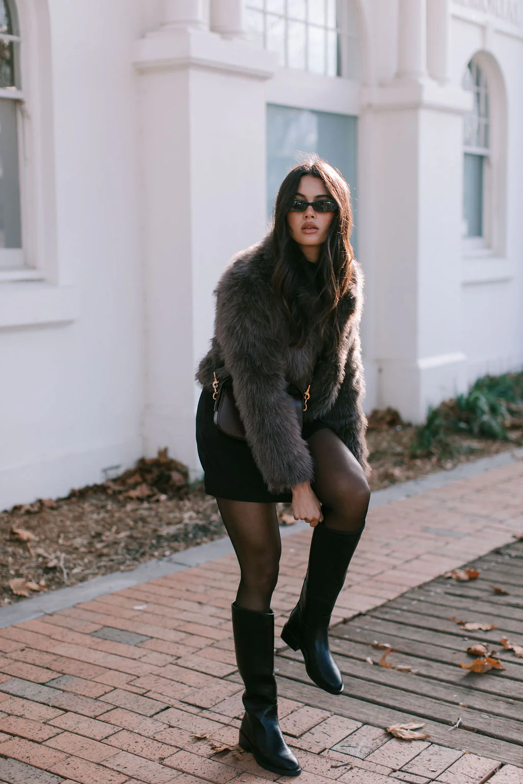 Delilah Faux Fur Jacket Chocolate - Image 5