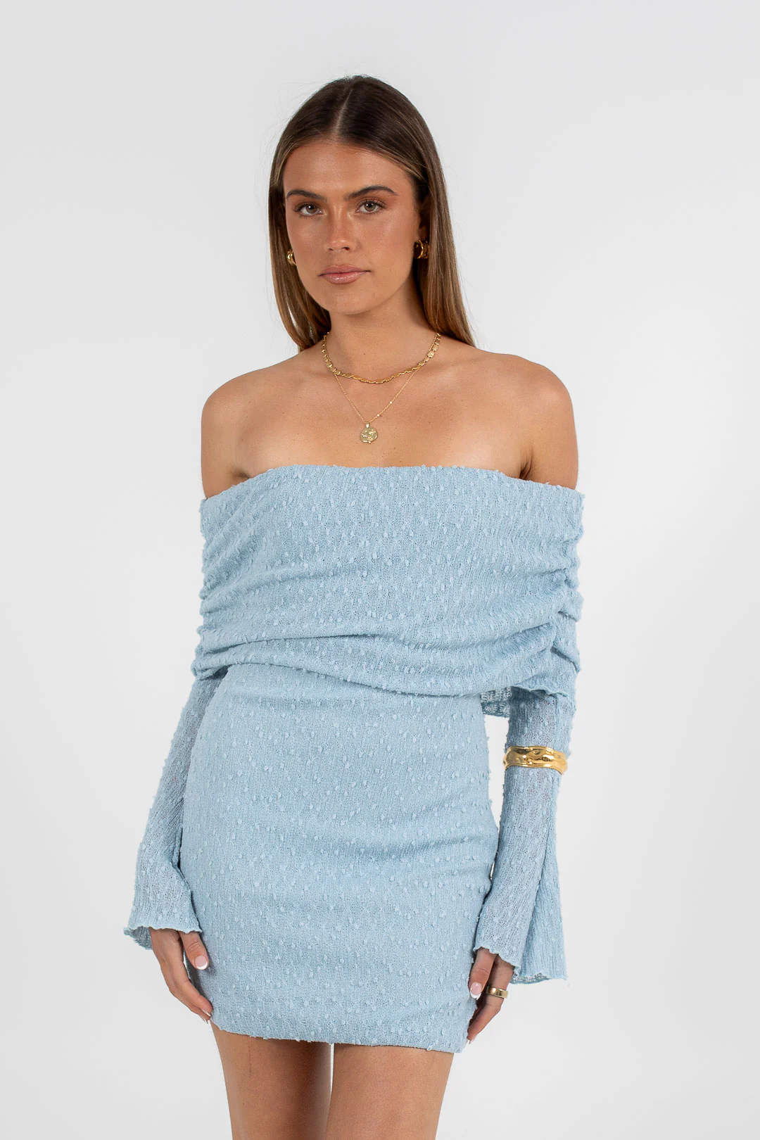 Delta Mini Dress Sky Blue - Image 9