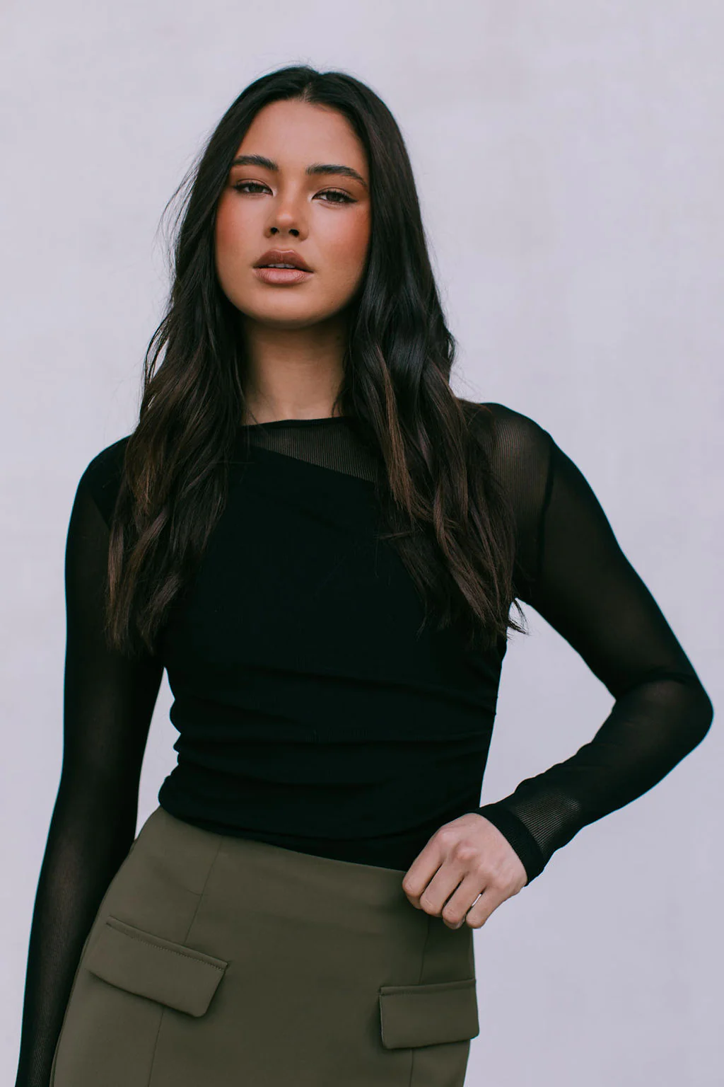 Dixie Mini Skirt Khaki - Image 10