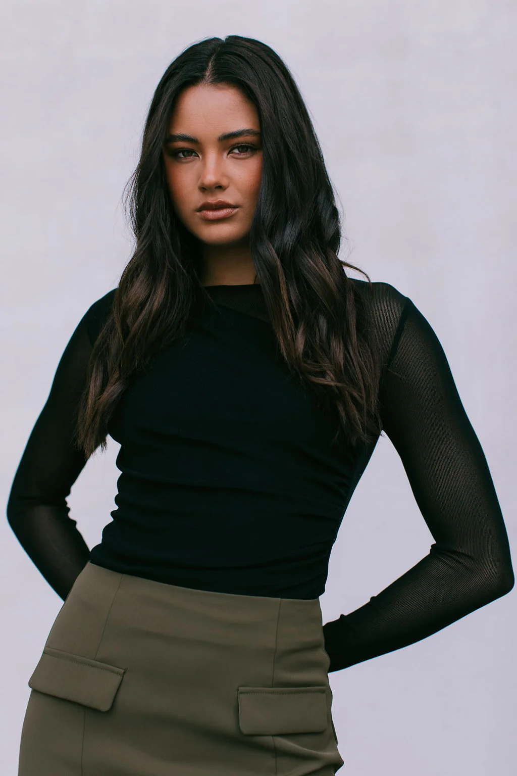 Dixie Mini Skirt Khaki - Image 4