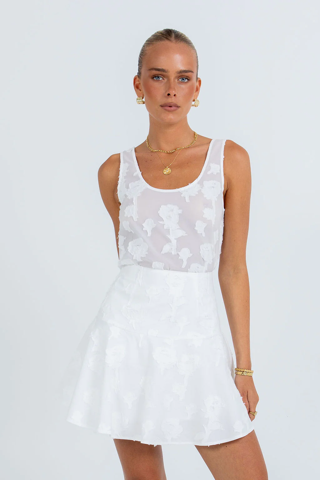 Dove Mini Lace Skirt White - Image 8