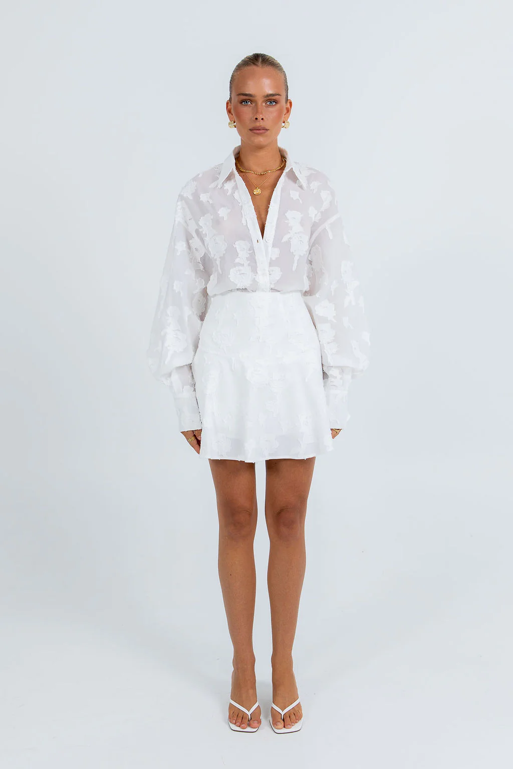 Dove Mini Lace Skirt White - Image 9