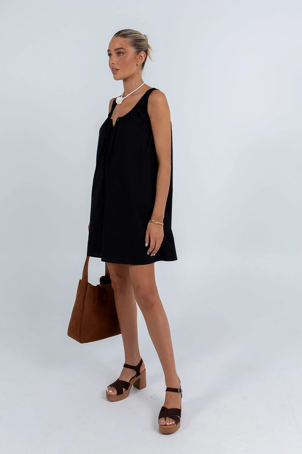 Drew Mini Dress Black - Image 3