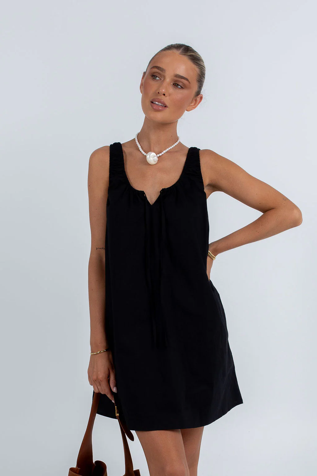 Drew Mini Dress Black - Image 5
