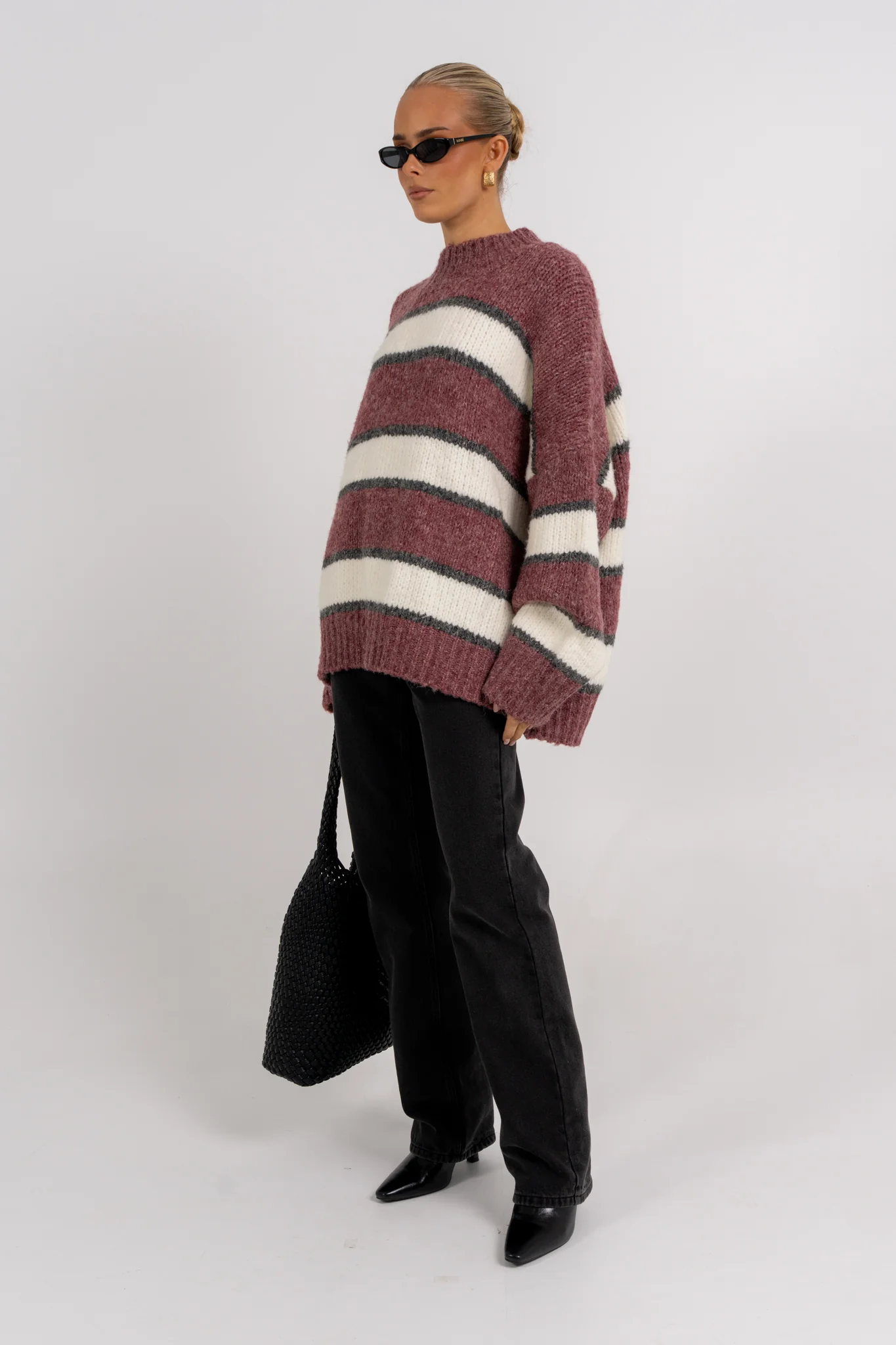Ena Knit Jumper Burgundy - Image 2
