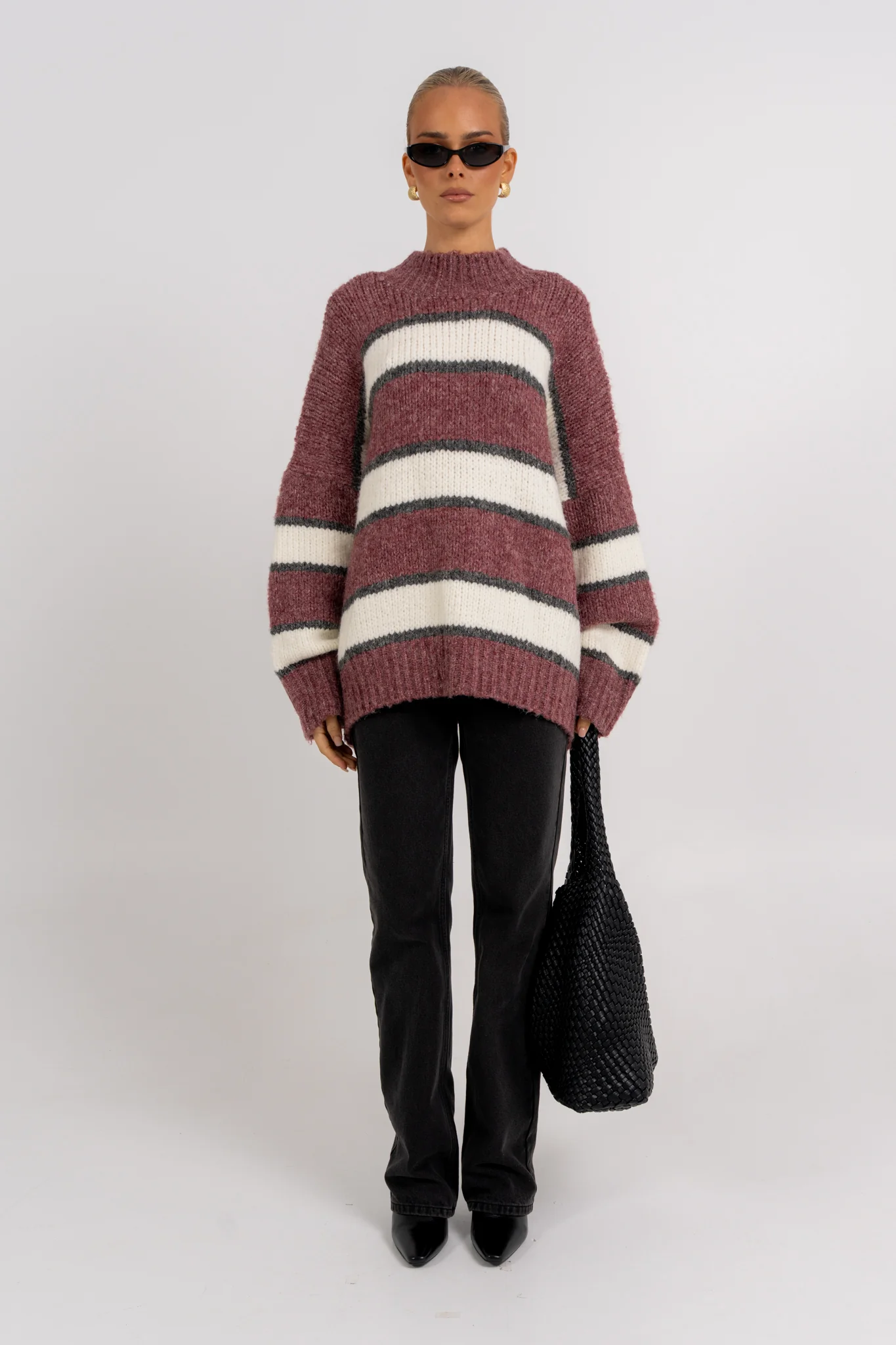 Ena Knit Jumper Burgundy - Image 5