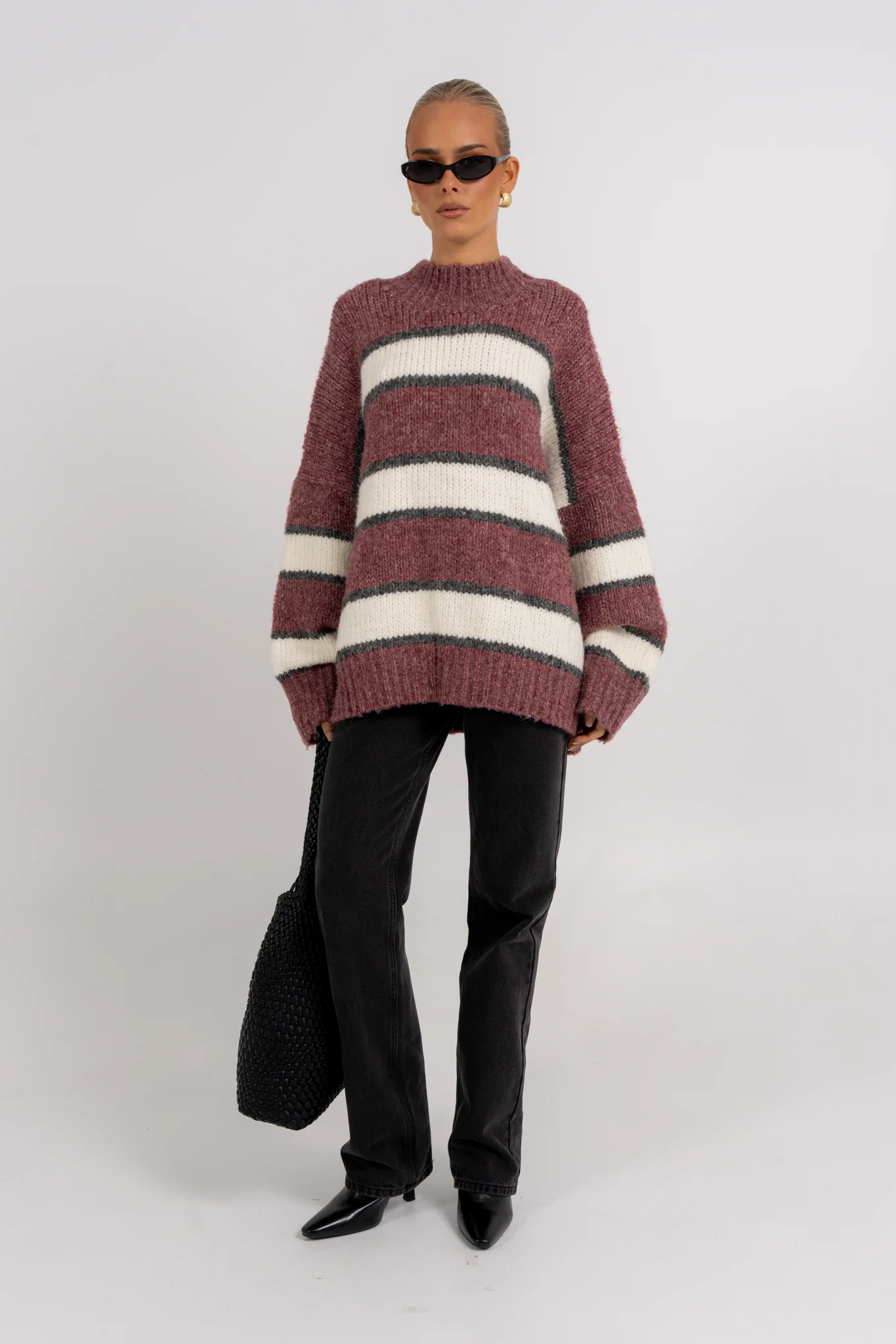 Ena Knit Jumper Burgundy - Image 7