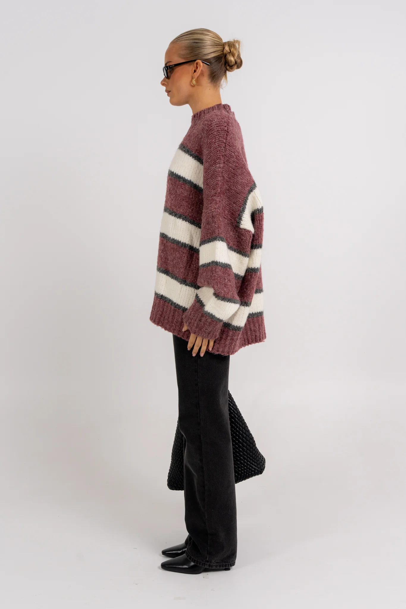 Ena Knit Jumper Burgundy - Image 8