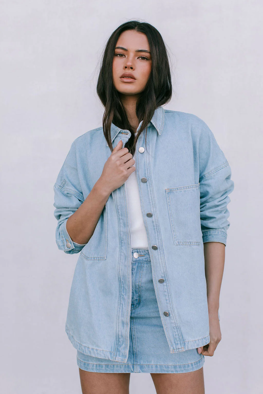 Ilou Denim Shirt Light Blue Wash - Image 6