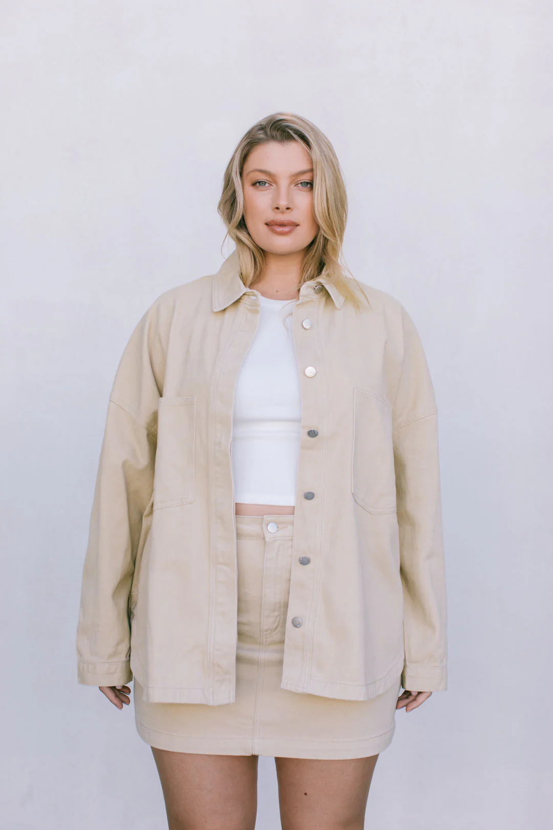 Erin Mini Denim Skirt Sand - Image 10
