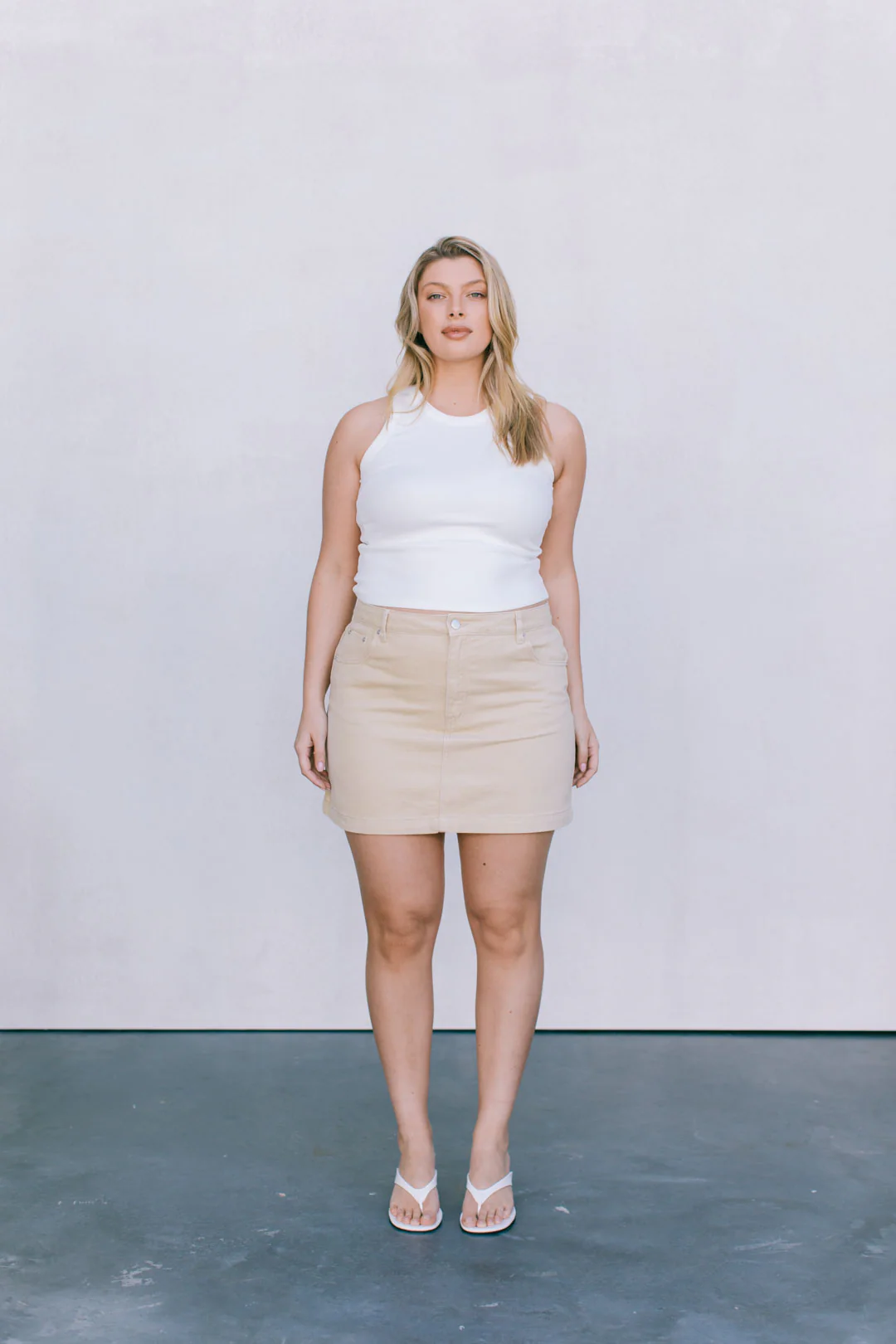 Erin Mini Denim Skirt Sand - Image 13