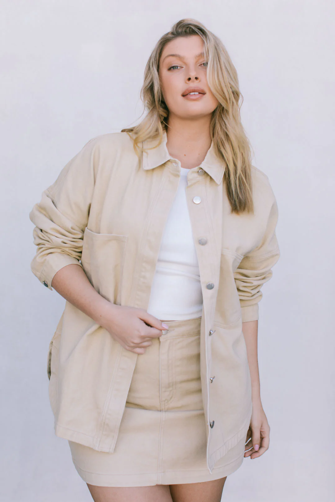 Erin Mini Denim Skirt Sand - Image 3