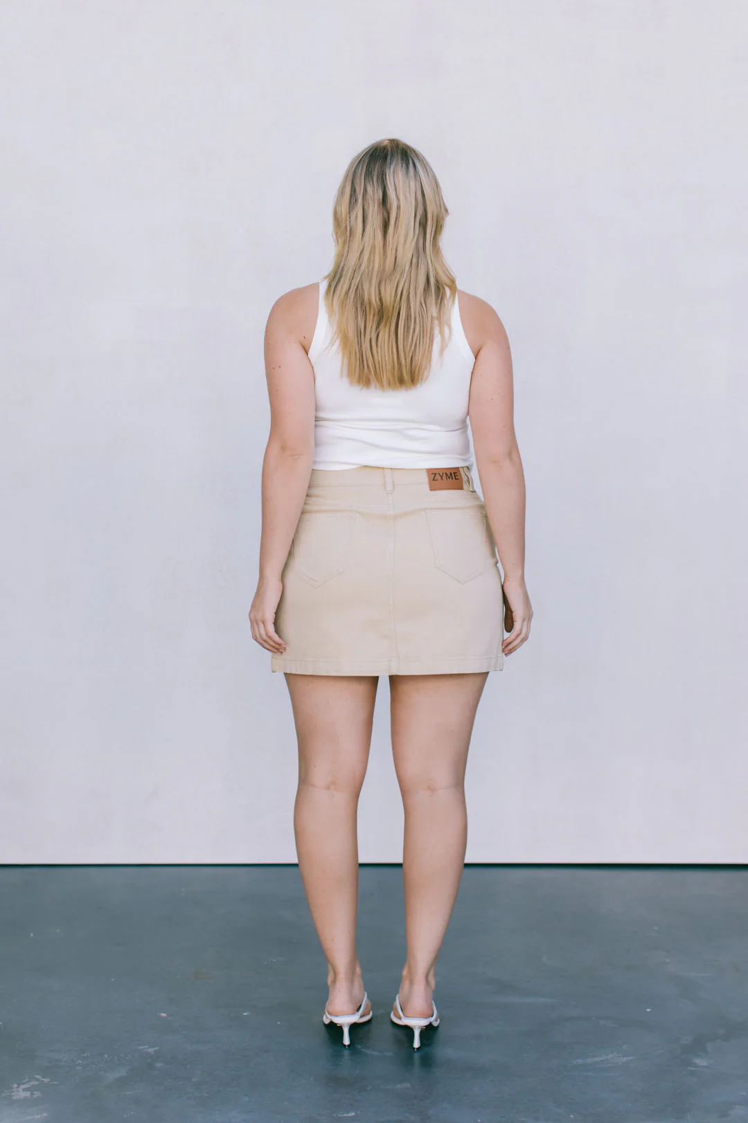Erin Mini Denim Skirt Sand - Image 8