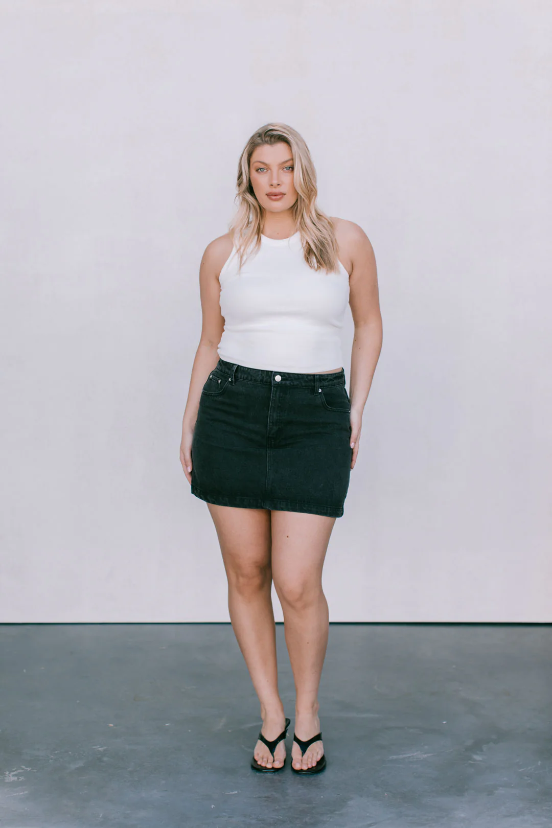 Erin Mini Denim Skirt Washed Black - Image 10
