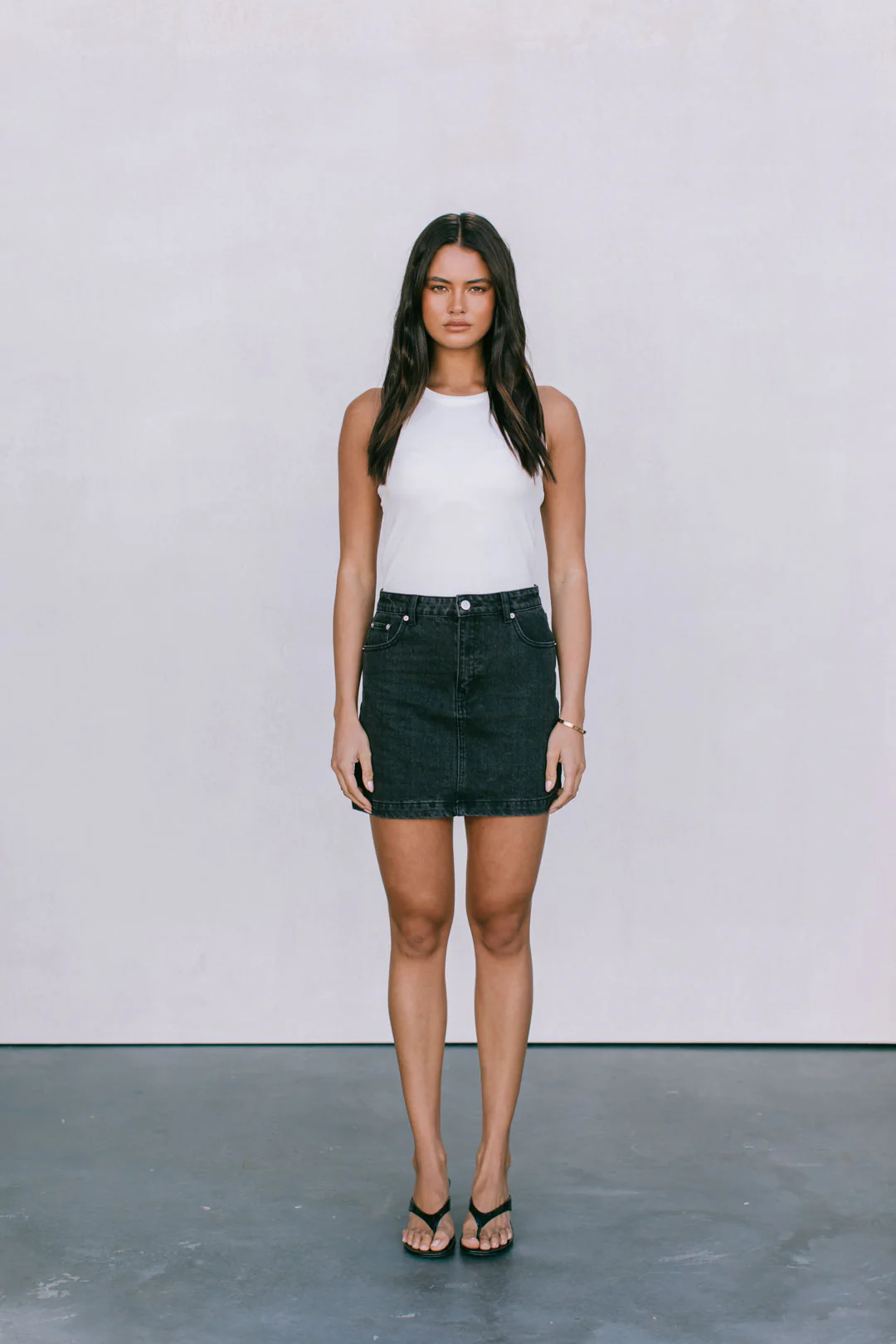 Erin Mini Denim Skirt Washed Black - Image 23