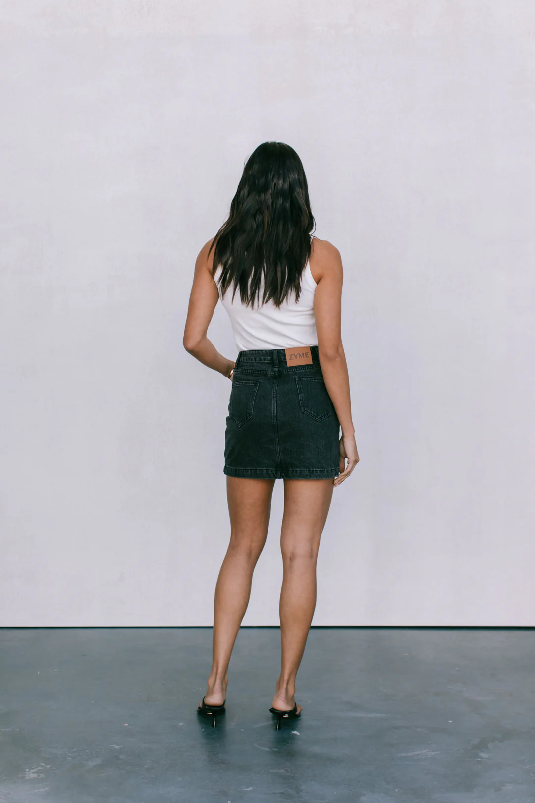 Erin Mini Denim Skirt Washed Black - Image 5