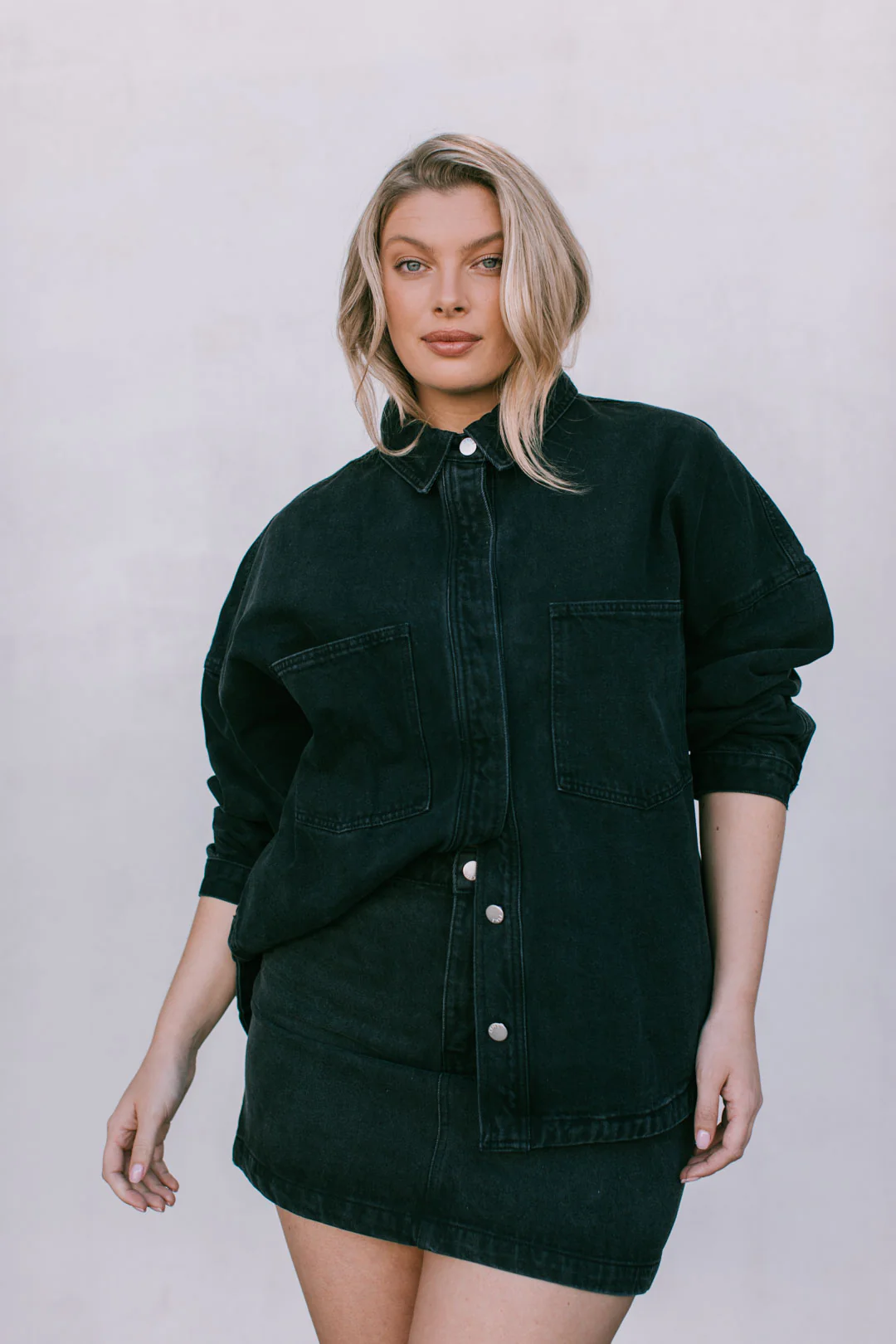 Erin Mini Denim Skirt Washed Black - Image 9