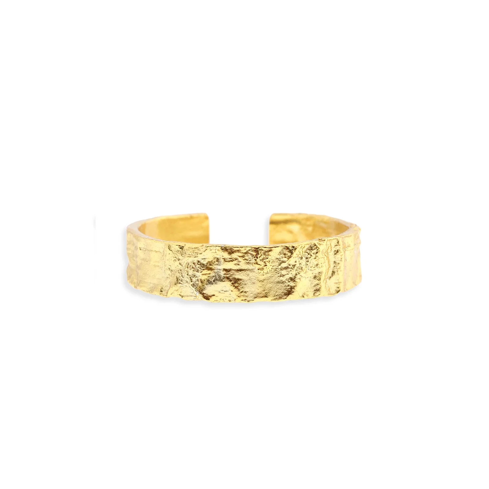 Eros Medium Textured Ring Gold - Image 4