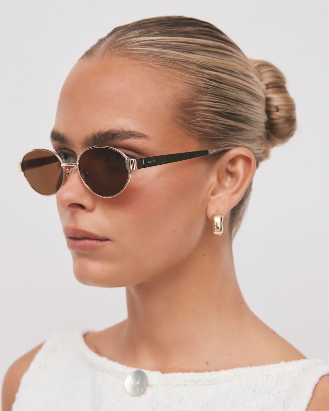 Evangelista Sunglasses Gold Brown - Image 4