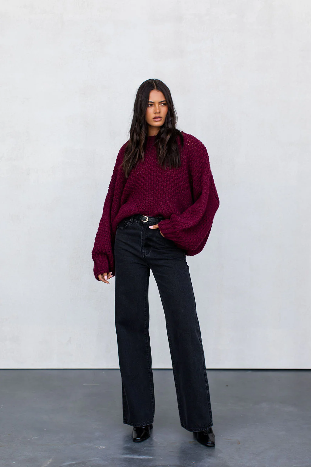 Falla Knit Jumper Burgundy - Image 10