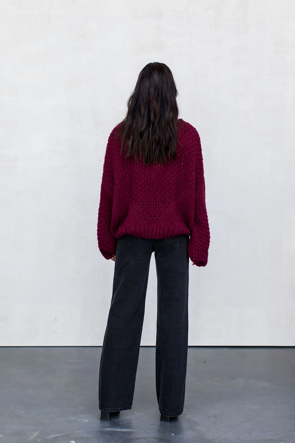 Falla Knit Jumper Burgundy - Image 11