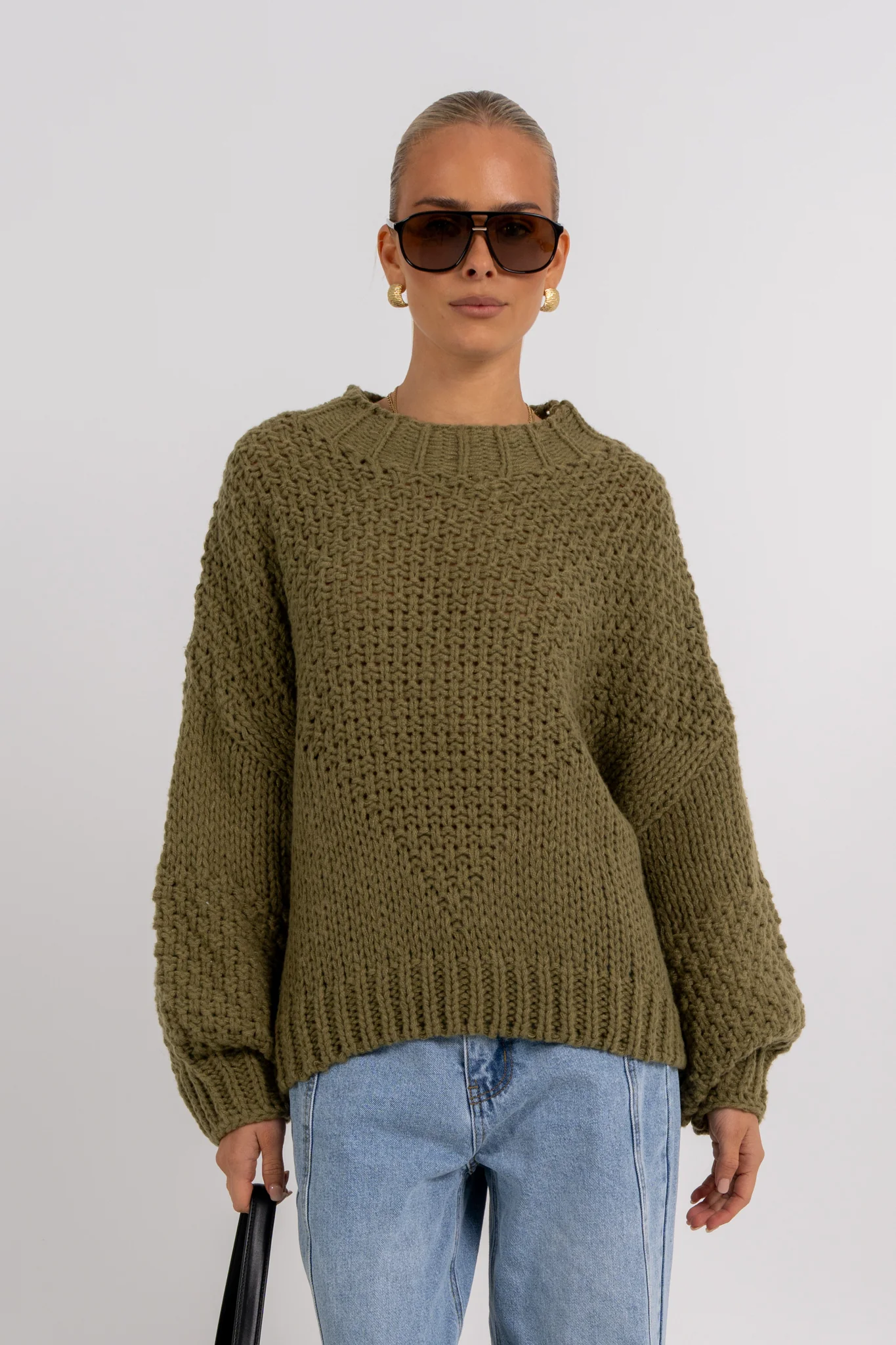 Falla Knit Jumper Khaki - Image 4