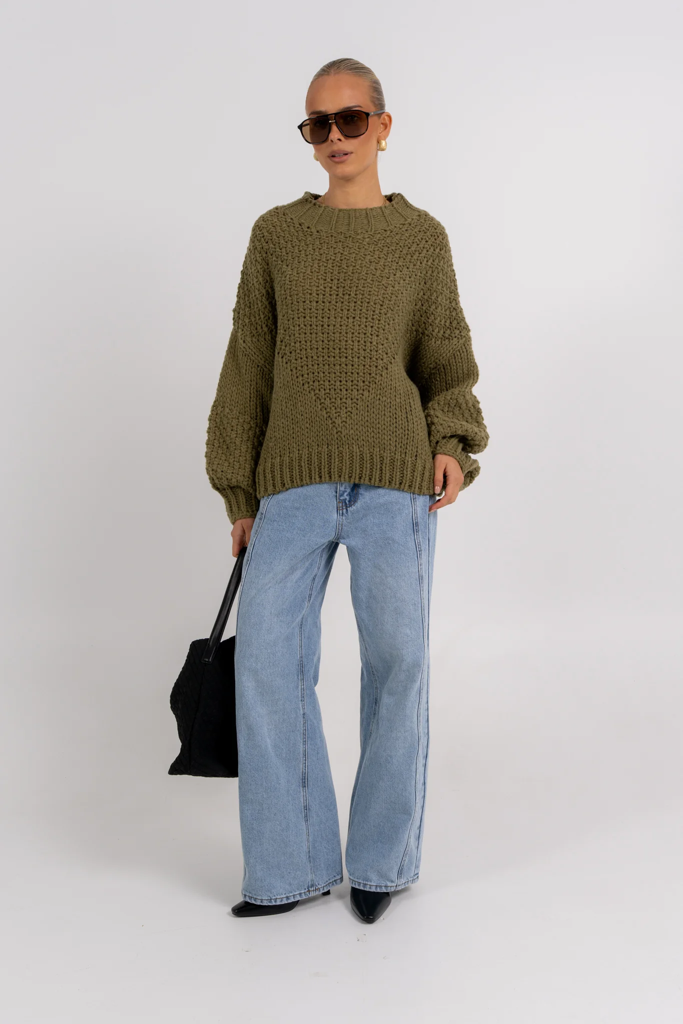 Falla Knit Jumper Khaki - Image 6