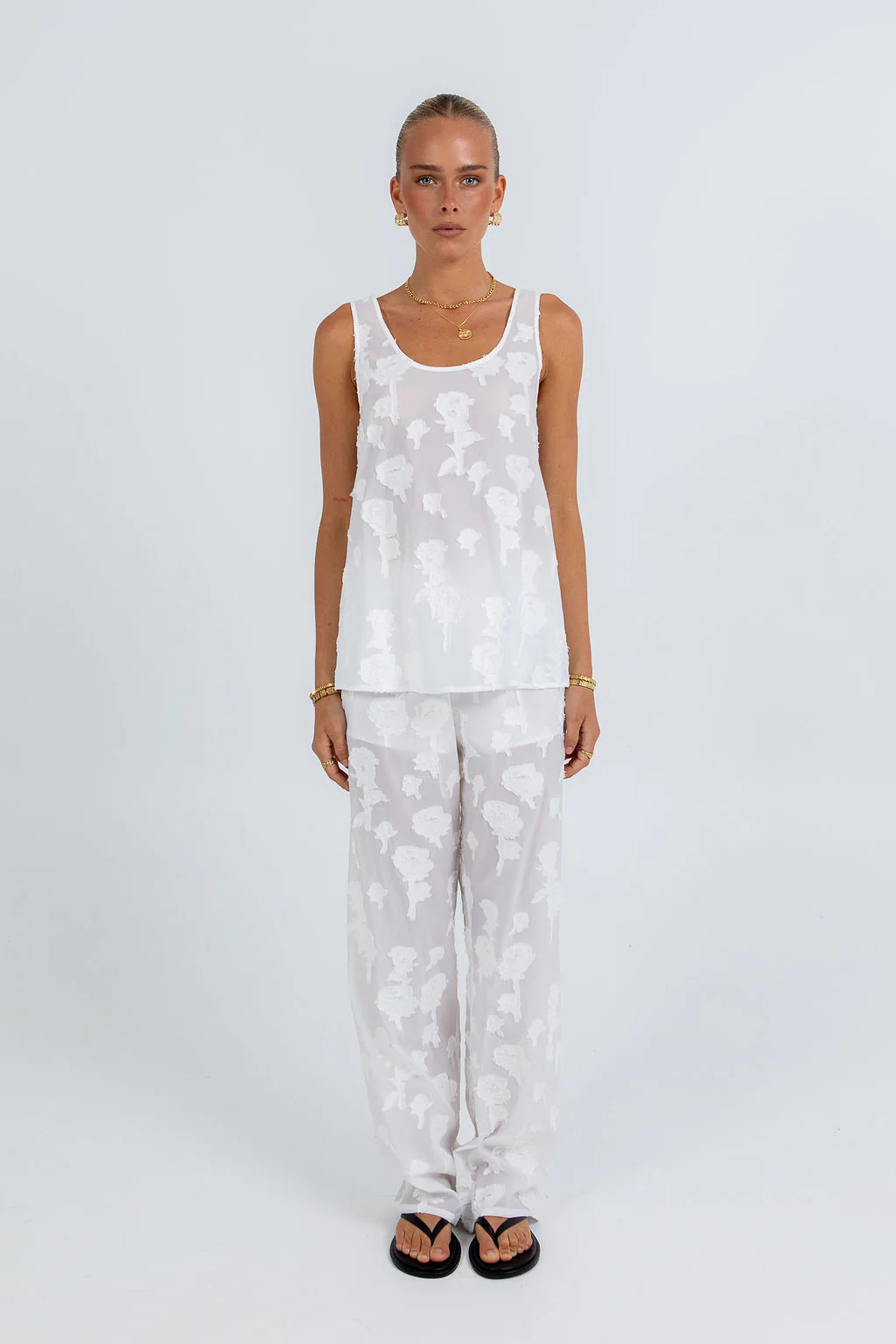 Flavia Lace Pant White