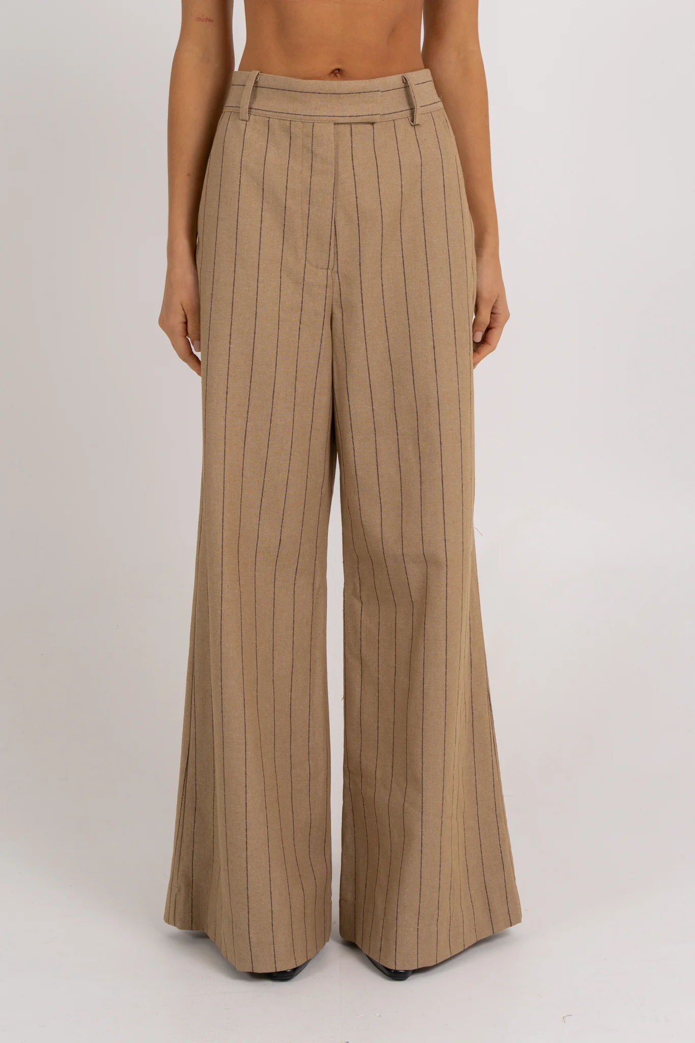Flora Pants Beige Pinstripe - Image 11
