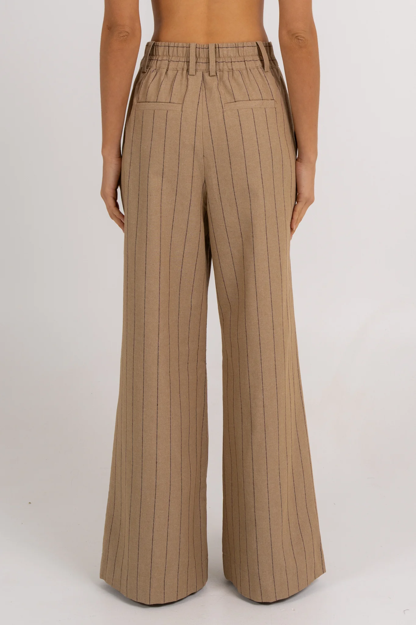 Flora Pants Beige Pinstripe - Image 12