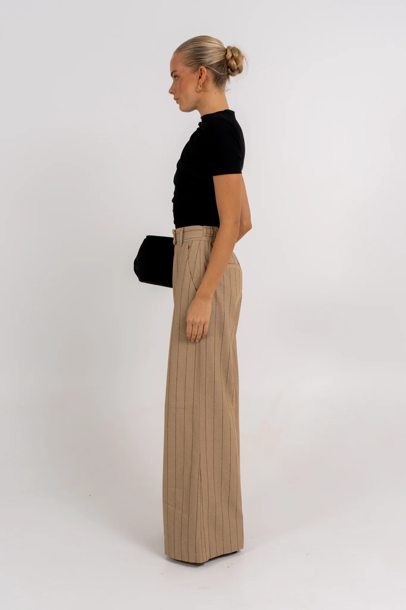 Flora Pants Beige Pinstripe - Image 9