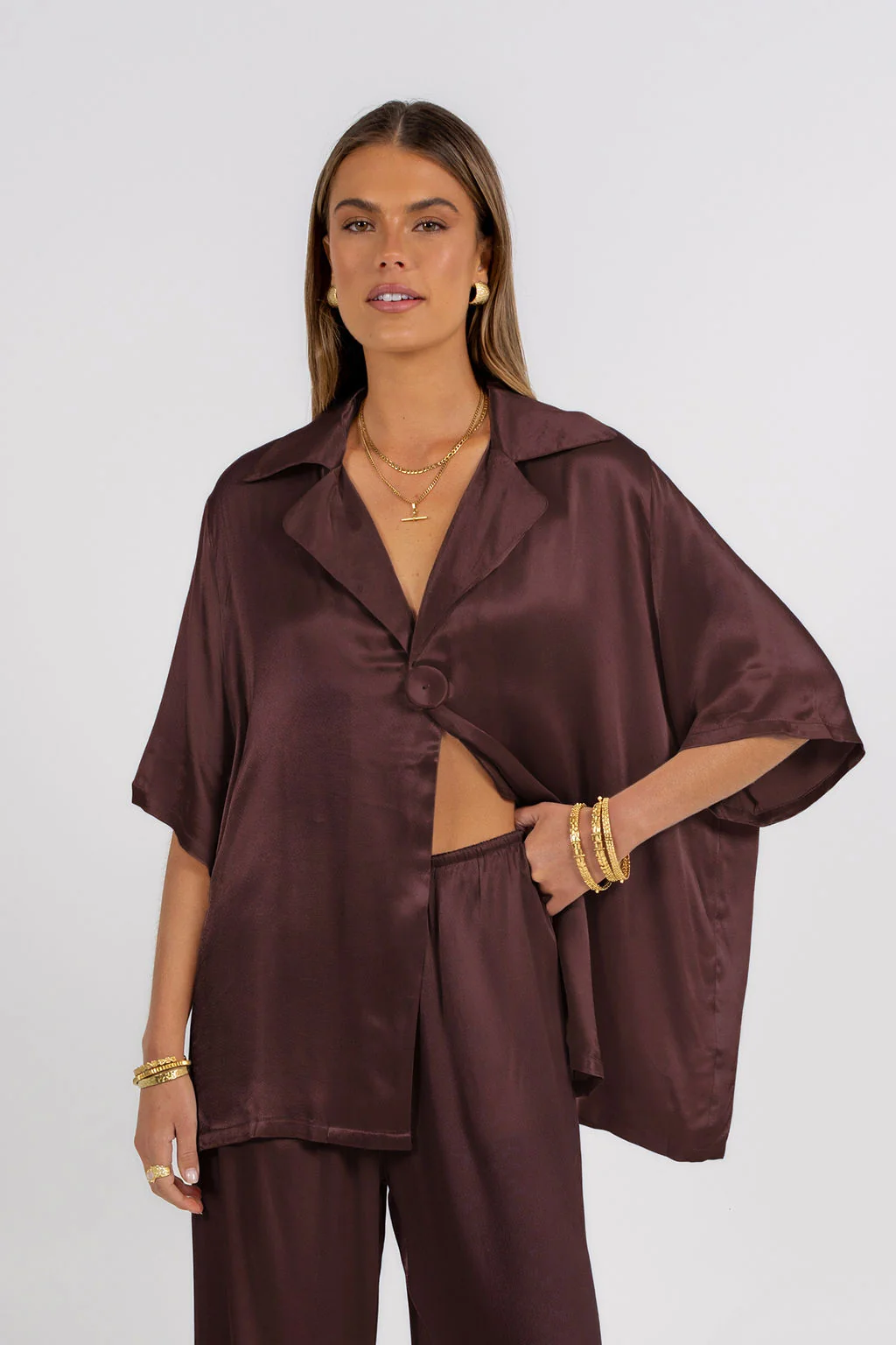 Francesca Shirt Chocolate - Image 7