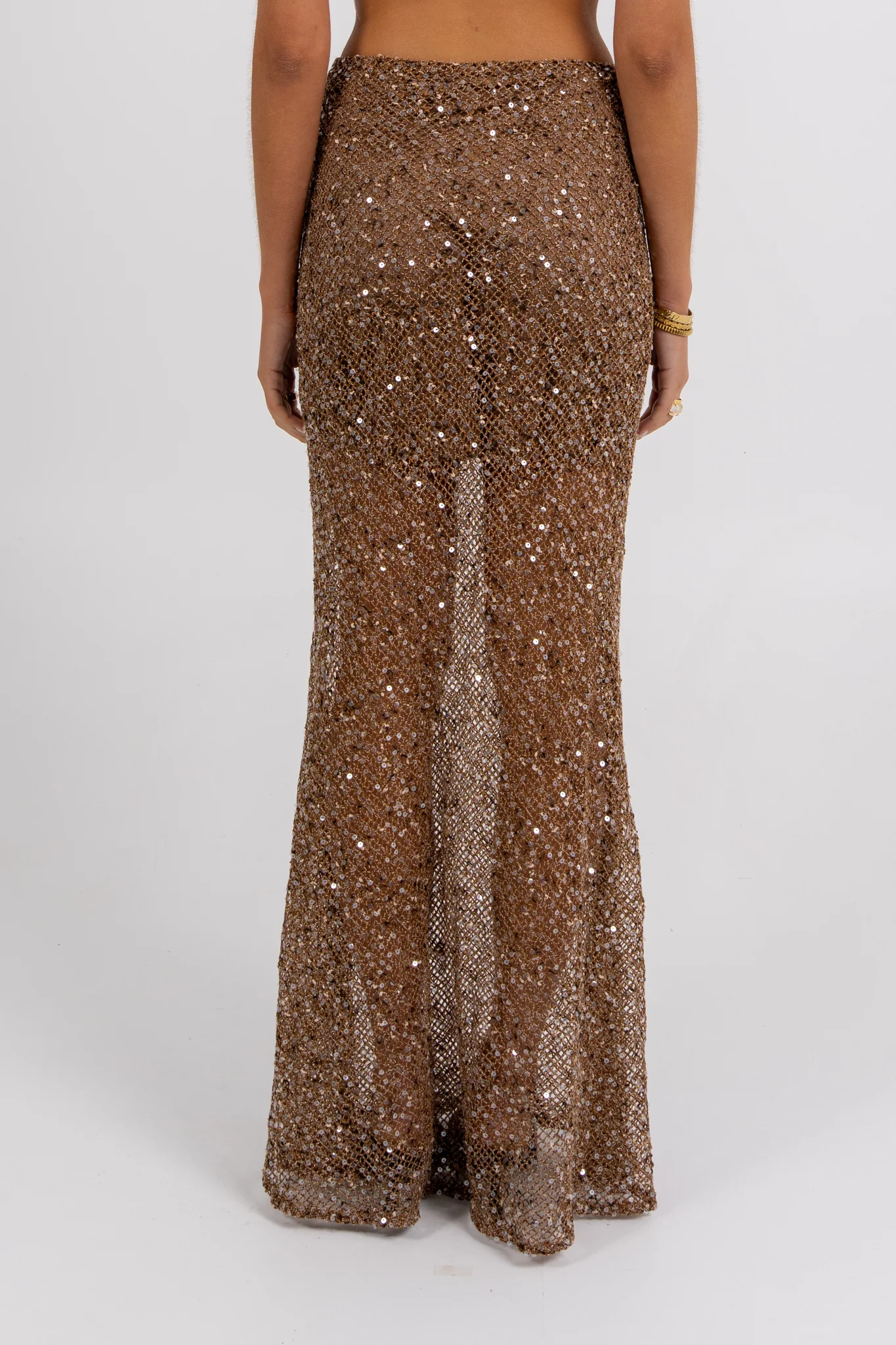 Giada Sequin Maxi Skirt Mocha - Image 8