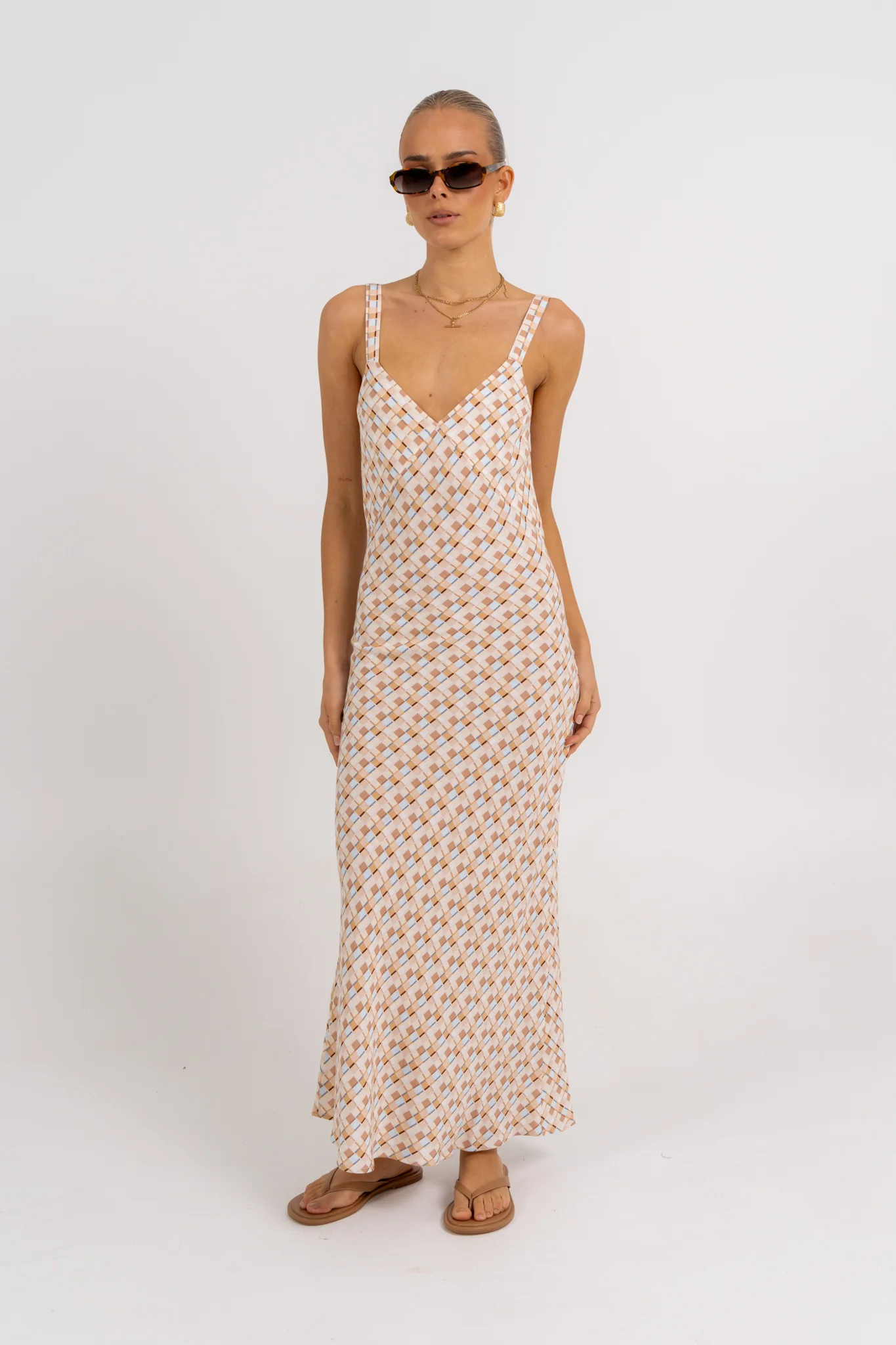 Giro Dress Beige Check - Image 9