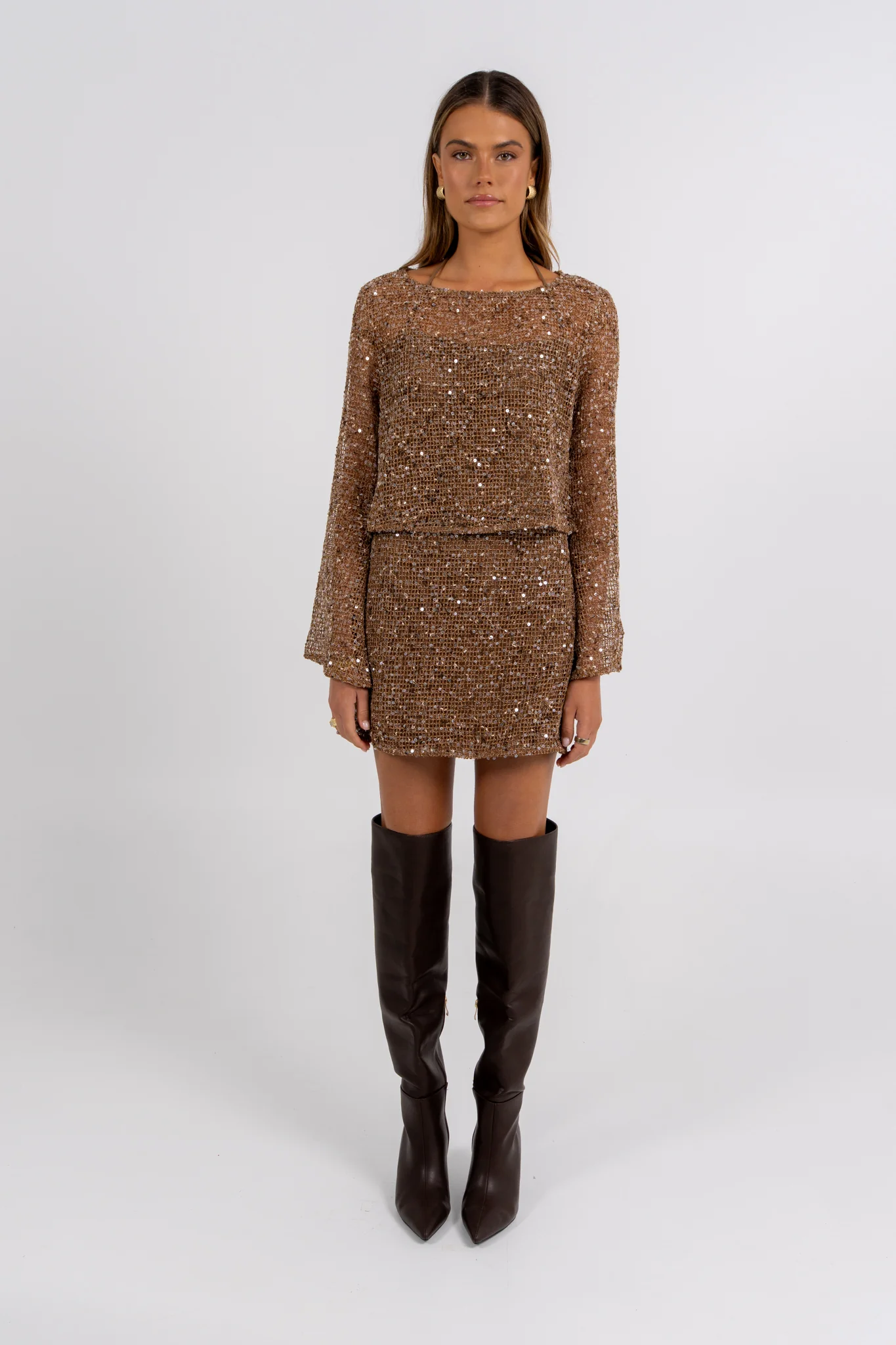 Gitty Sequin Set Mocha - Image 4