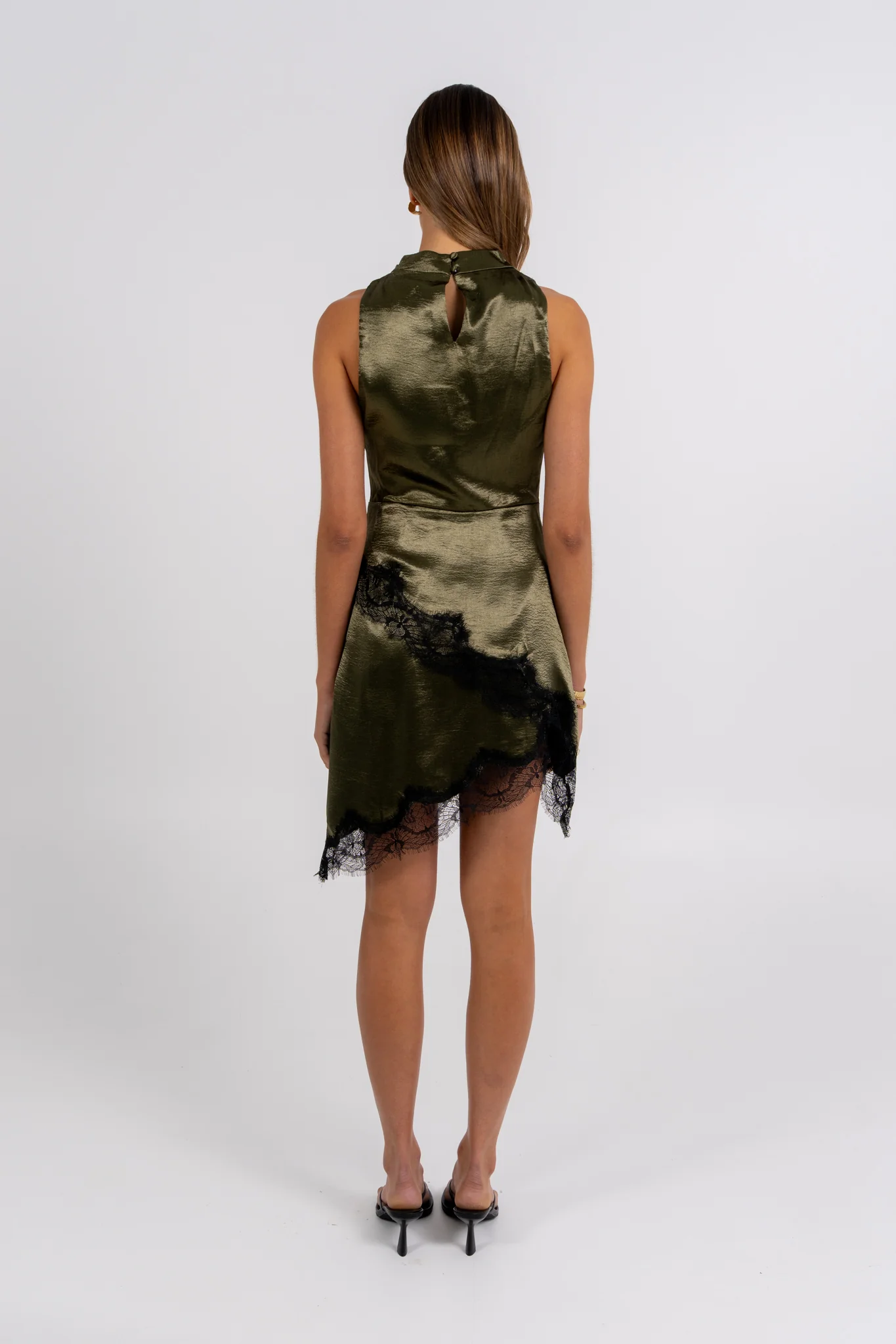 Goldie Mini Dress Khaki - Image 4