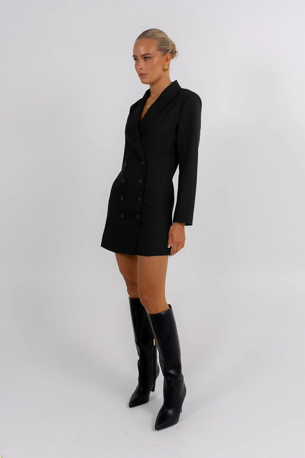 Cassie Blazer Dress Black - Image 3
