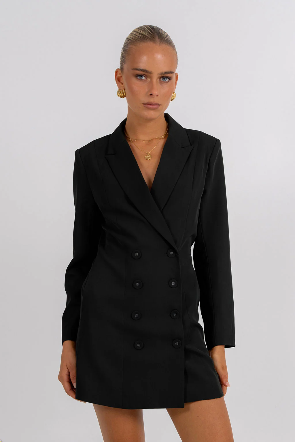 Cassie Blazer Dress Black - Image 6
