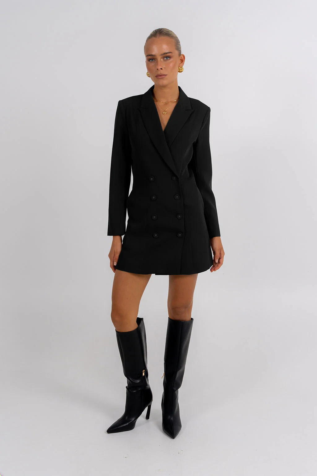 Cassie Blazer Dress Black - Image 7