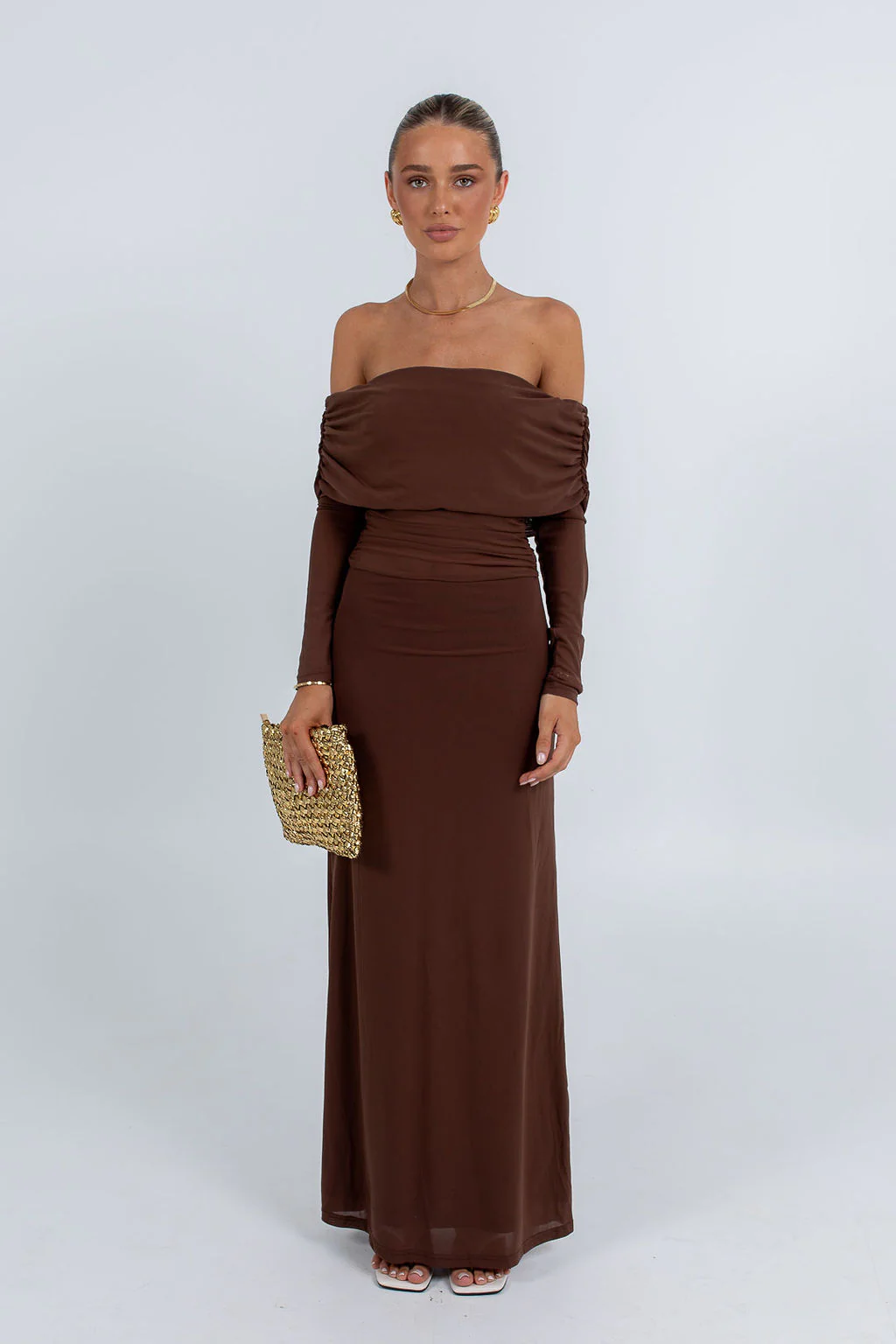 Gwen Maxi Dress Chocolate - Image 4