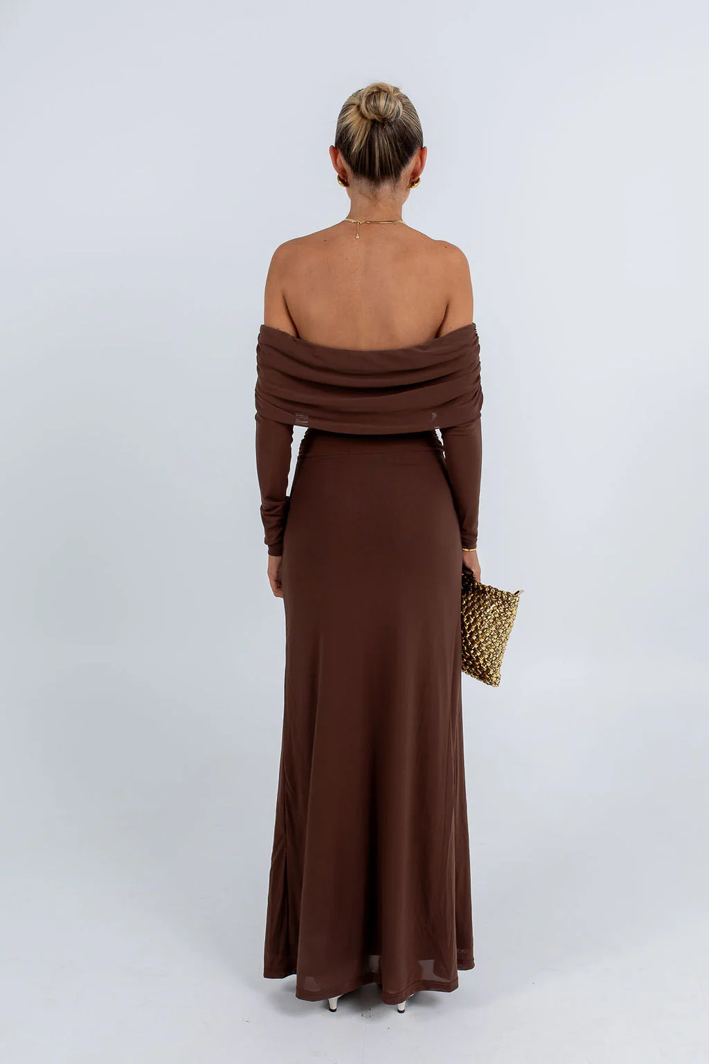 Gwen Maxi Dress Chocolate - Image 5