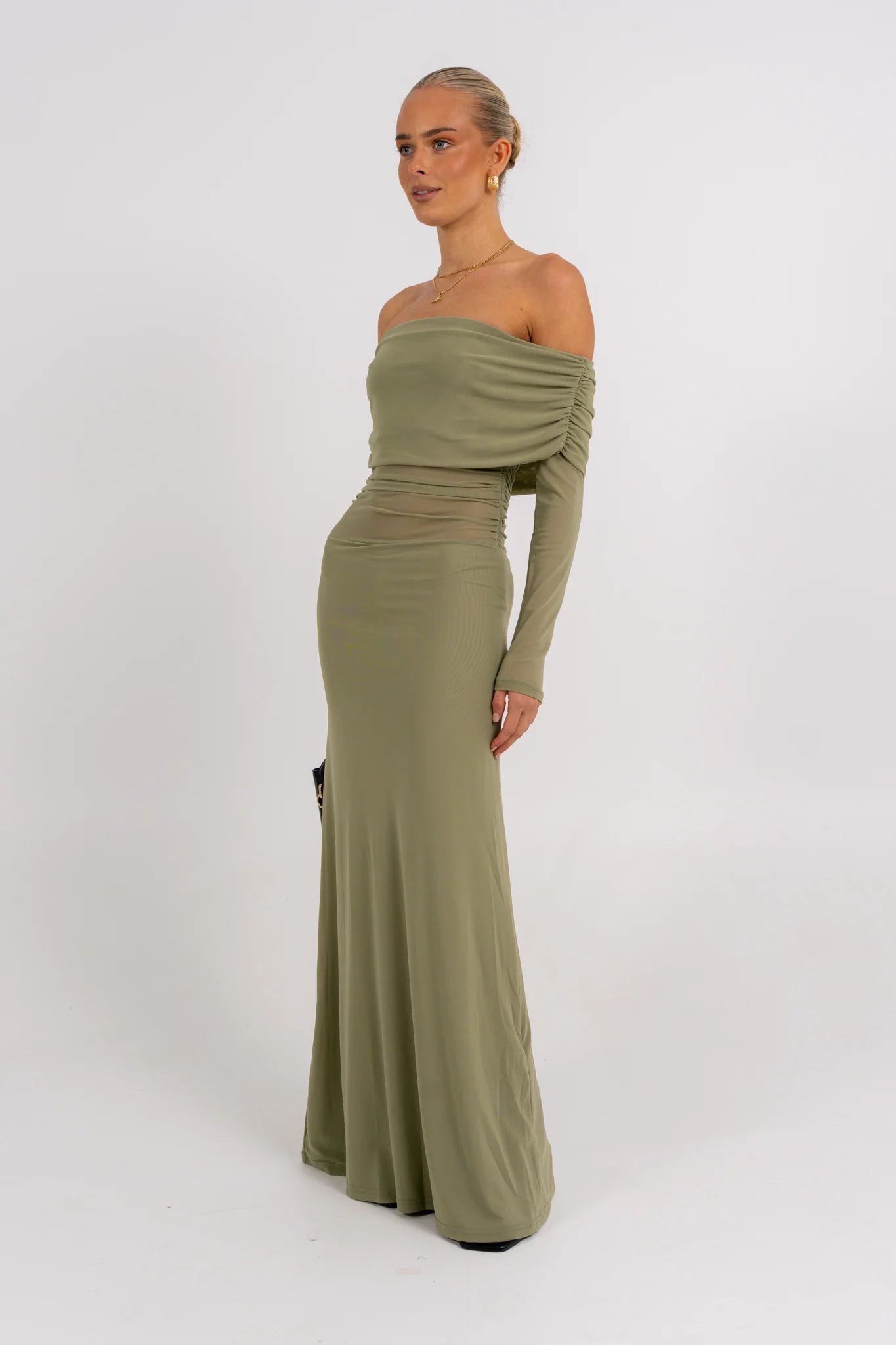 Gwen Maxi Dress Olive - Image 4