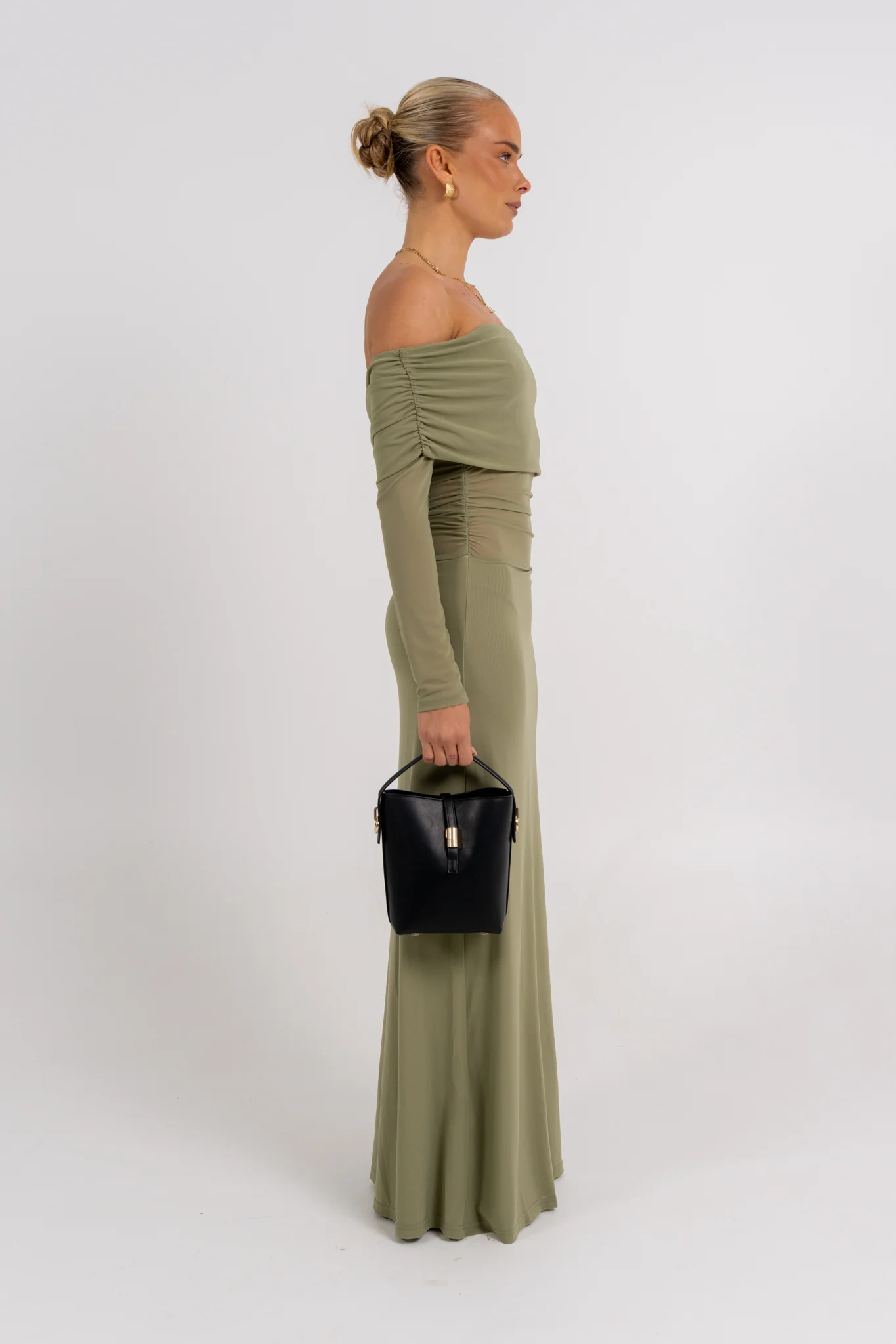 Gwen Maxi Dress Olive - Image 9