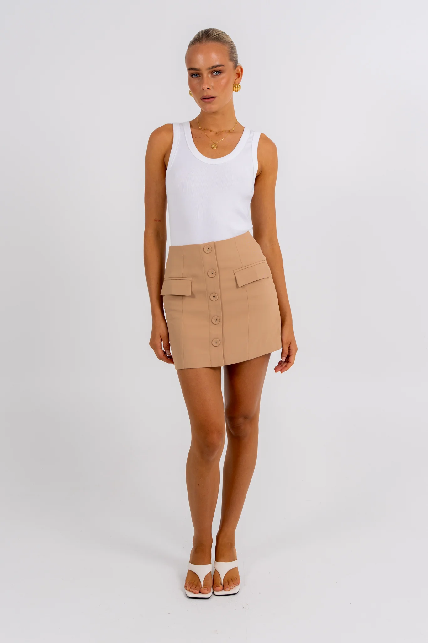 Haider Mini Skirt Beige - Image 8