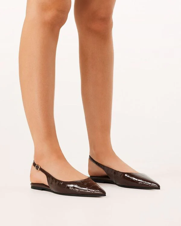 Henna Flats Dark Chocolate Patent - Image 4
