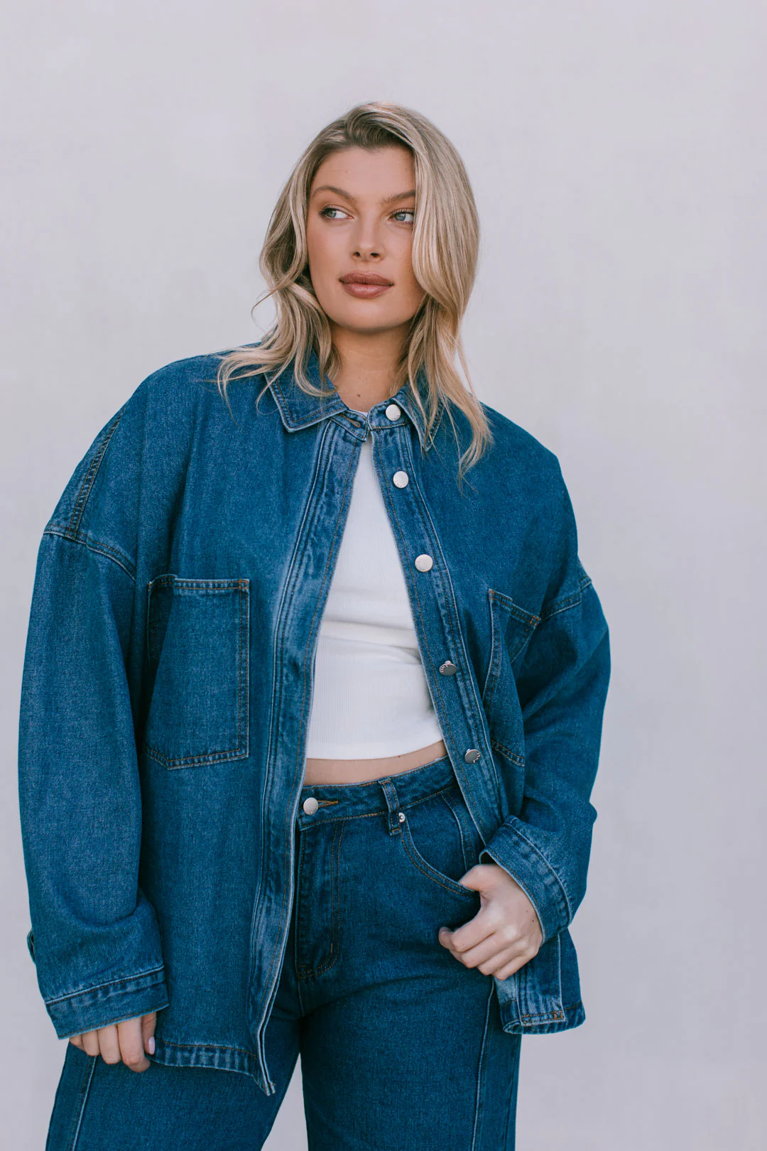 Ilou Denim Shirt Dark Blue Wash - Image 10
