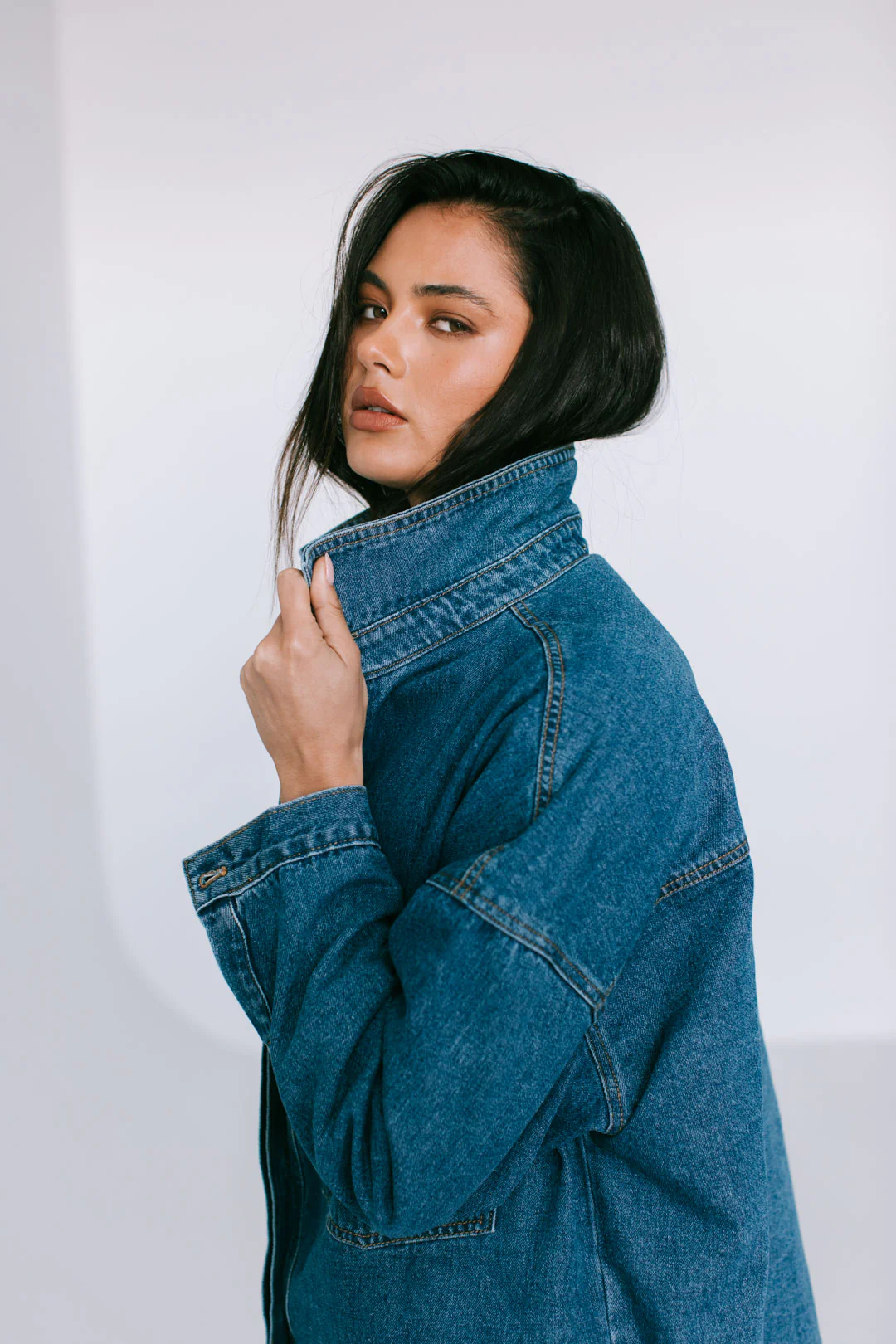 Ilou Denim Shirt Dark Blue Wash - Image 15