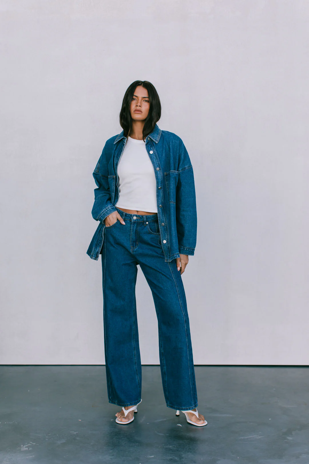 Ilou Denim Shirt Dark Blue Wash - Image 3